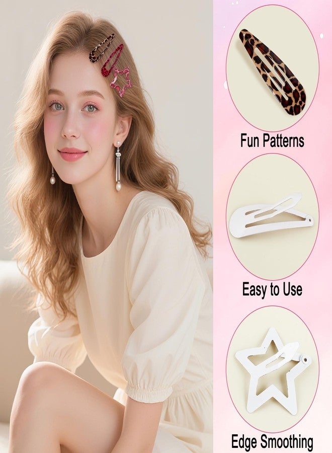 ZLSPTK 32Pcs Star Hair Clips Y2k Hair Clips Goth Leopard Metal Hair Clip for Thin Thick Curly Long Short Hair Bulk Cute Hair Barrettes Kawaii Snap Hair Pins Y2k Hair Accessories for Women Girls Styling Tools - Image 4